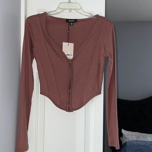 NWT Corset Long sleeve top
